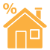 House with percentage symbol Icon